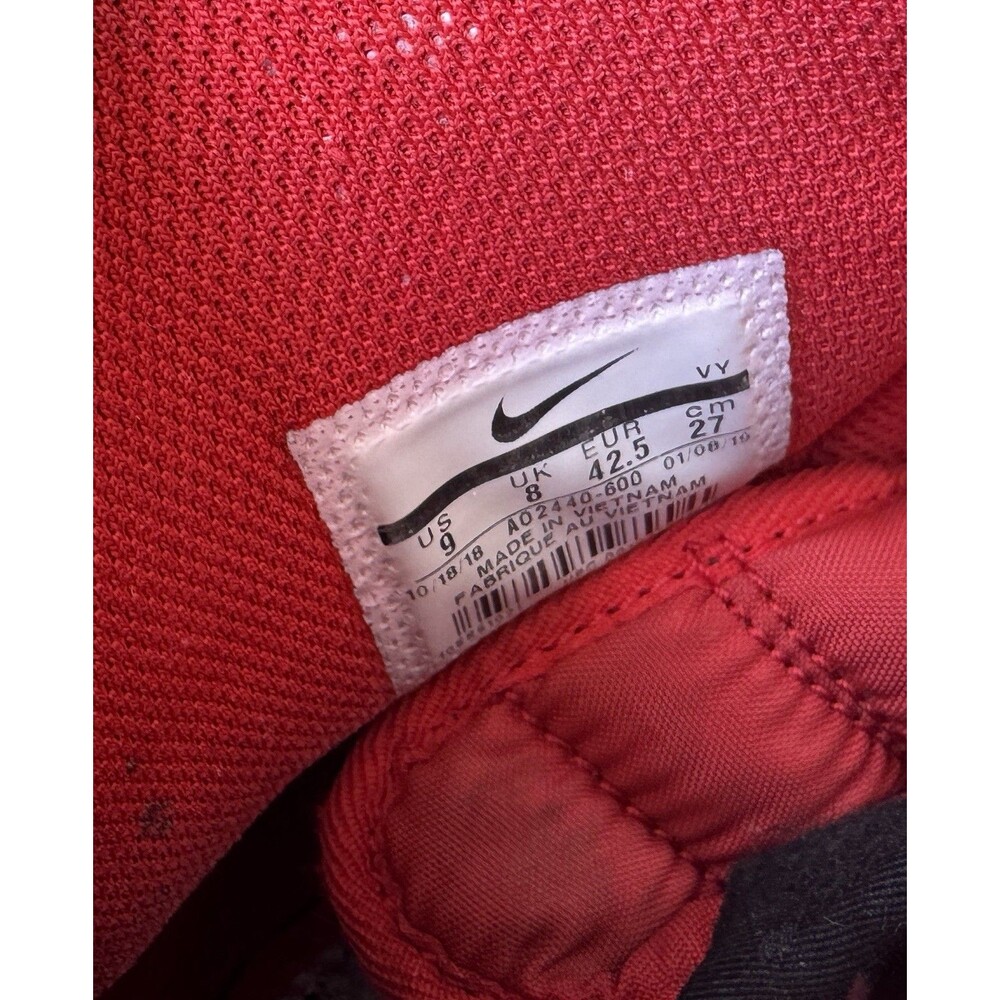 Nike Air Force 1 High Top Red Tumbled Leather Shoes Mens Size 9 AO2440-600 - Picture 5 of 11